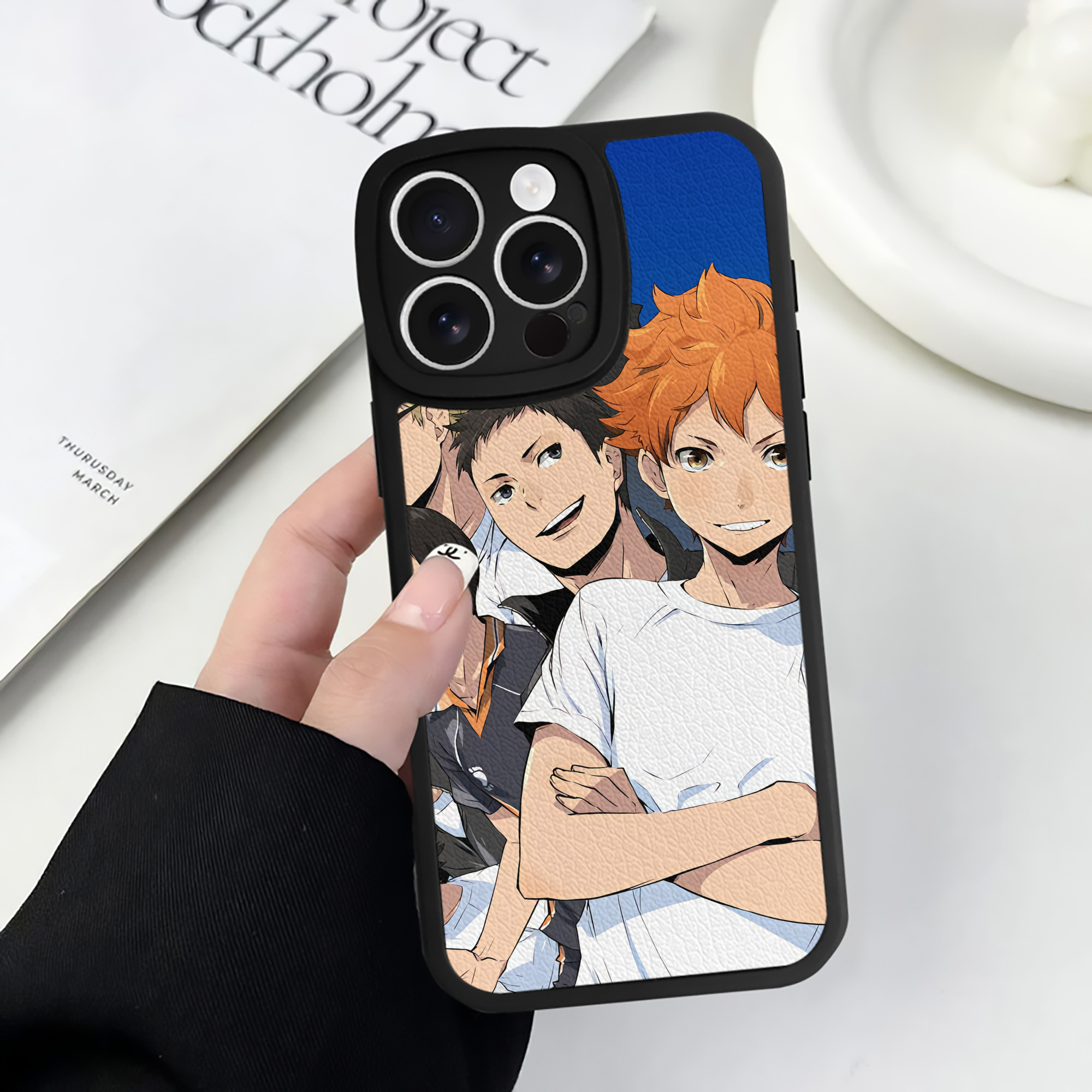 （画像用） ハイキュー!! Haikyu!! 【iPhone 16シリーズ対応】シリコンスマホケース（レザー調） 材質：シリコン